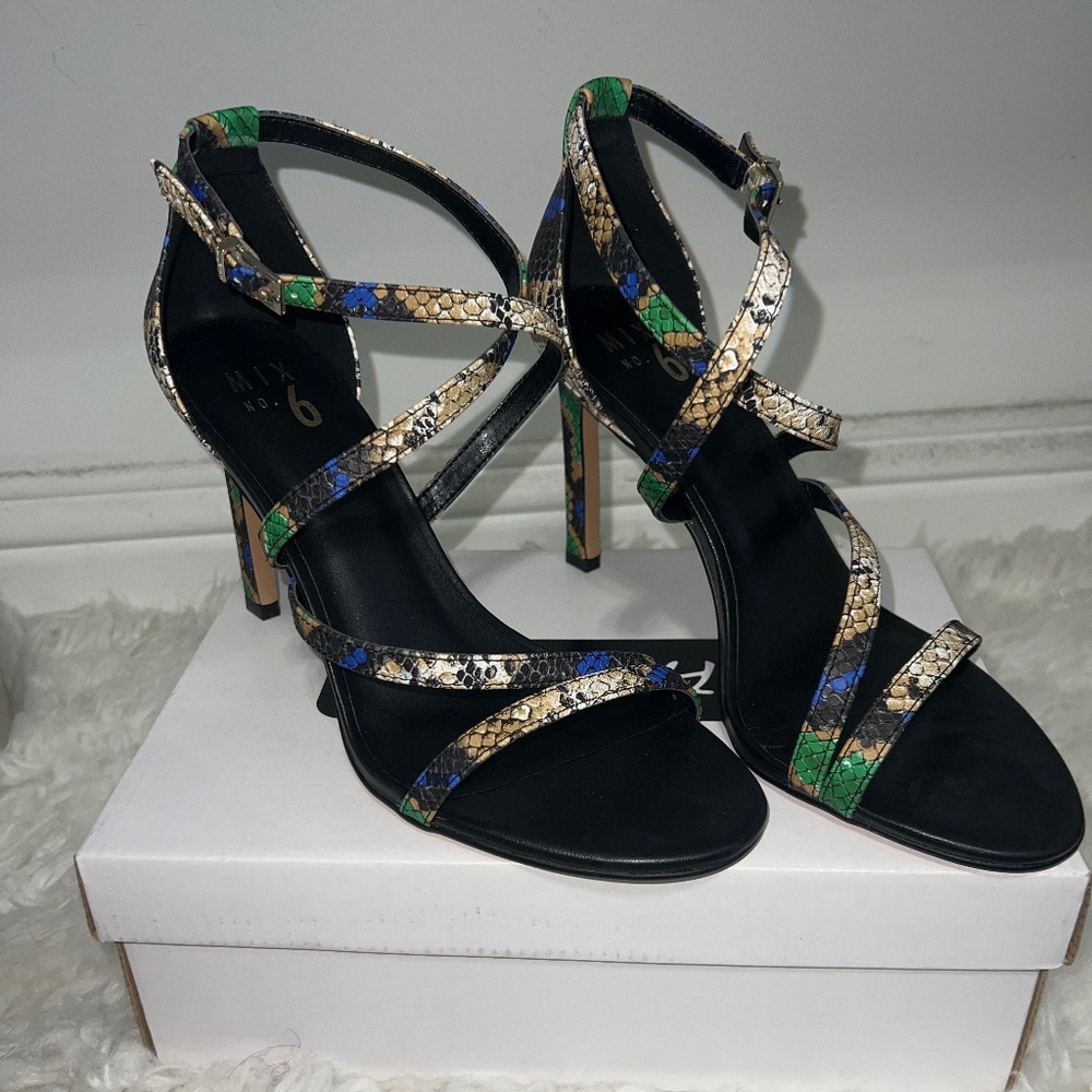 Snakeskin Print Strappy Sandal